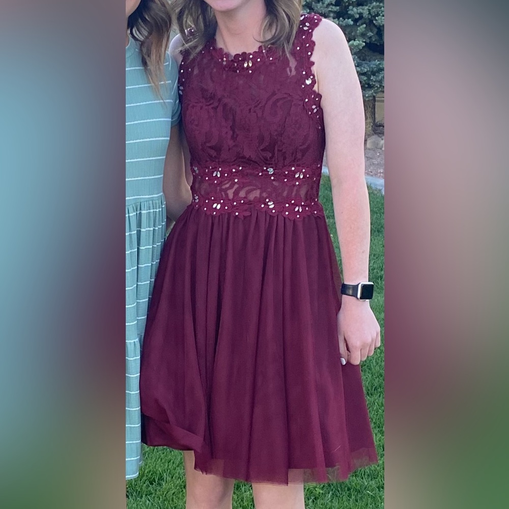 Elegant Burgundy Kids Dress